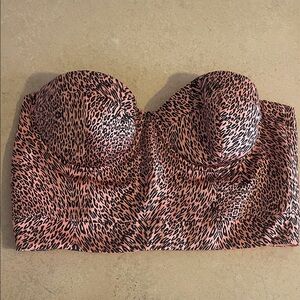 Marciano Leopard Print Bustier Top